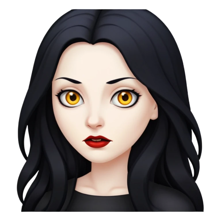 evil woman with long black hair sticker