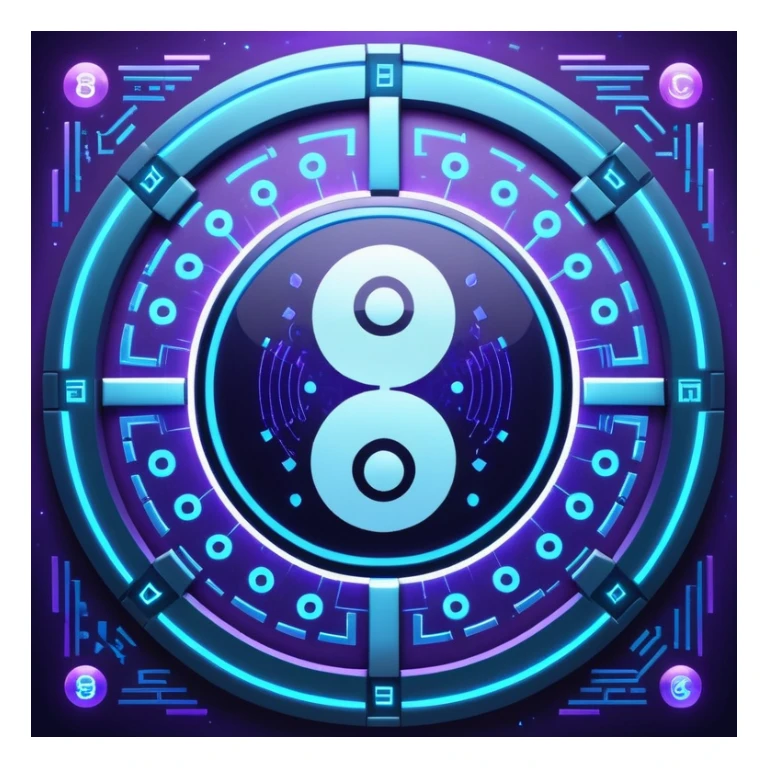 制造几张八卦图 要有时髦感 现代感 科技感 抛开传统感觉"Quantum tech BaGua diagram, yin-yang as flowing particles in neon blue and violet, surrounded by glowing hexagrams in cyberpunk style, holographic interface background with binary code floating, ultra-detailed 8K render --ar 16:9 --v 6" sticker