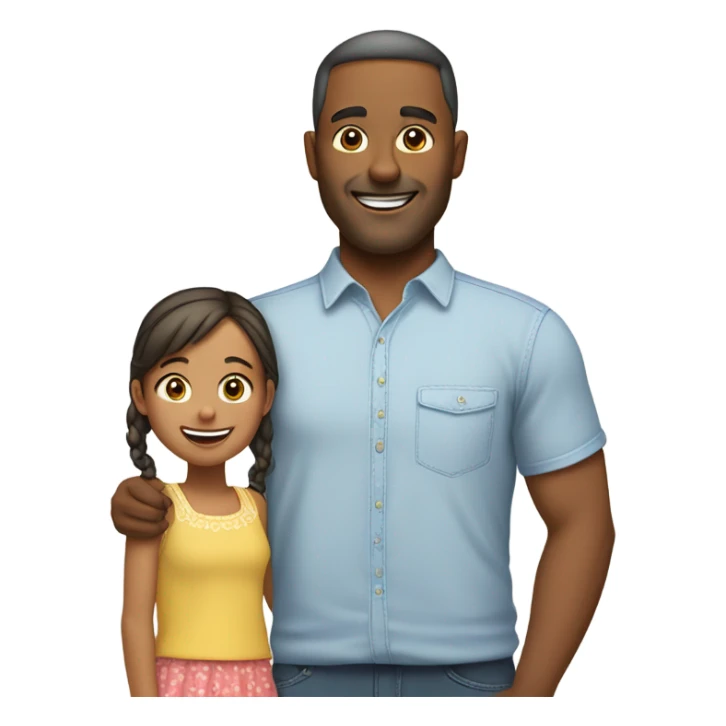 man and daughter sticker