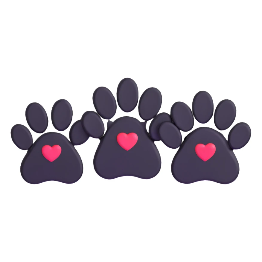 two black puppy paws with a black heart around them sticker