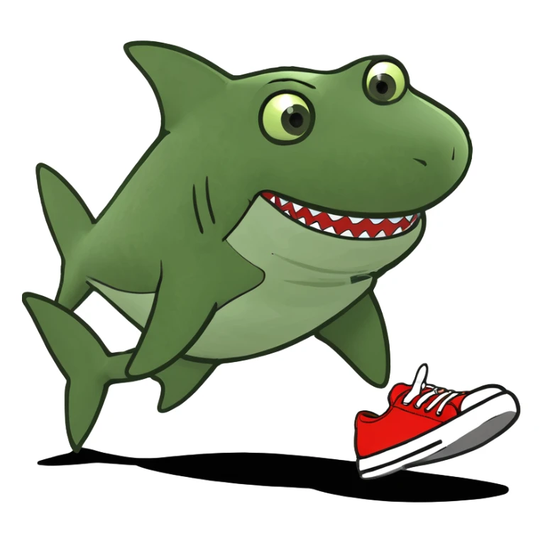 Crea un tiburón con zapatos sticker