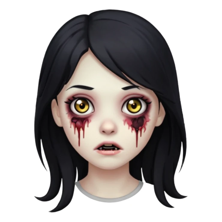 girl zombie long hair side bang sticker