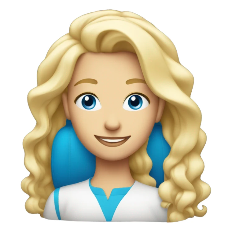 blonde girl smiling in car blue eyes sticker
