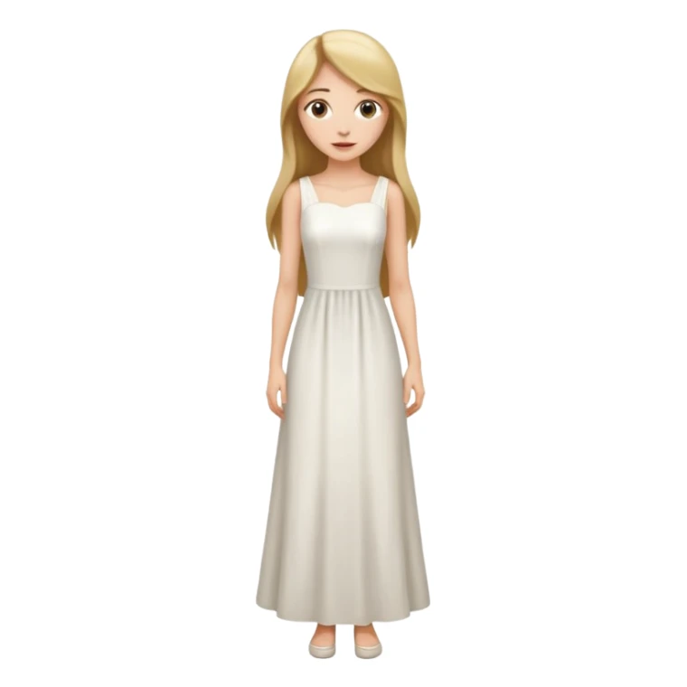 fai il vestito tutto bianco e falla alta e magra sticker