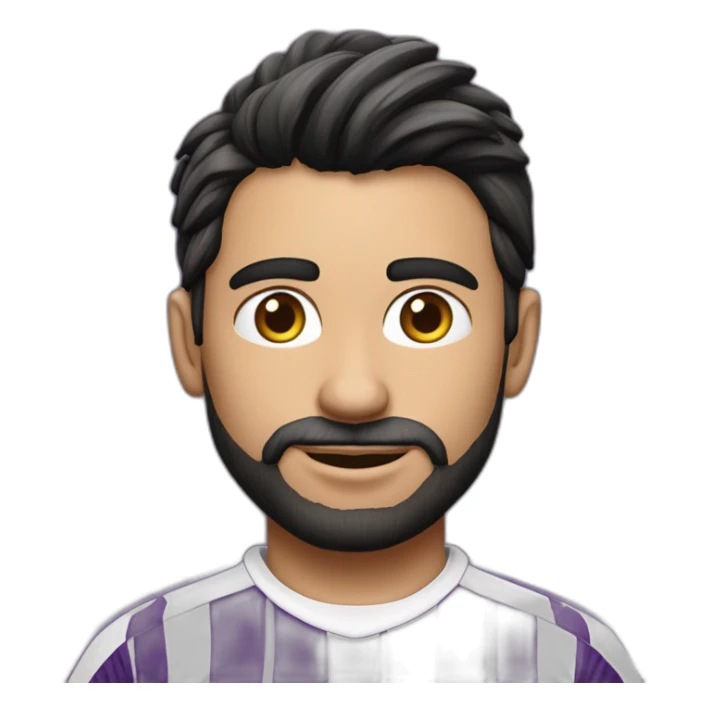 futbolista rubio camiseta rayas verticales moradas realista sticker