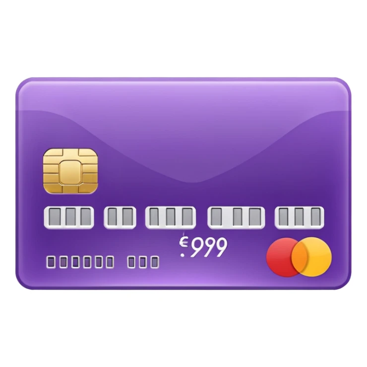 Purple credit card sticker