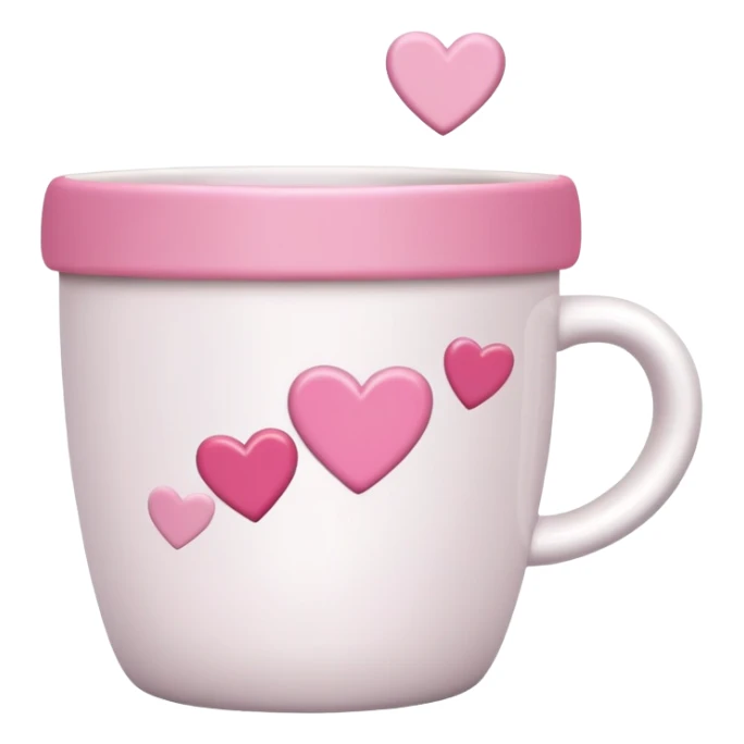 coffee cup with pink accents and hearts sticker