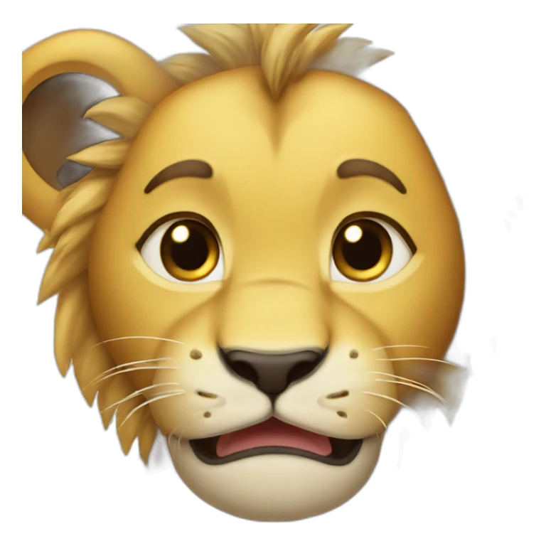 The lion cub is crying, tears in his eyes. sticker