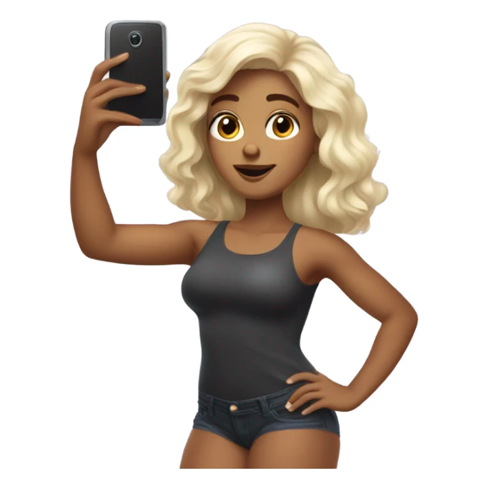 Ruso hairy girl photographing on phone sticker