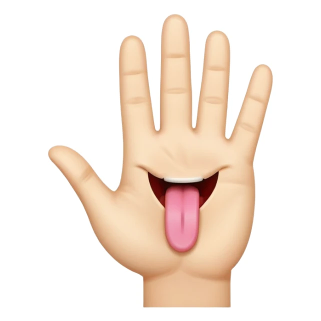 tongue out with top of hand facing out going in an outward direction  sticker