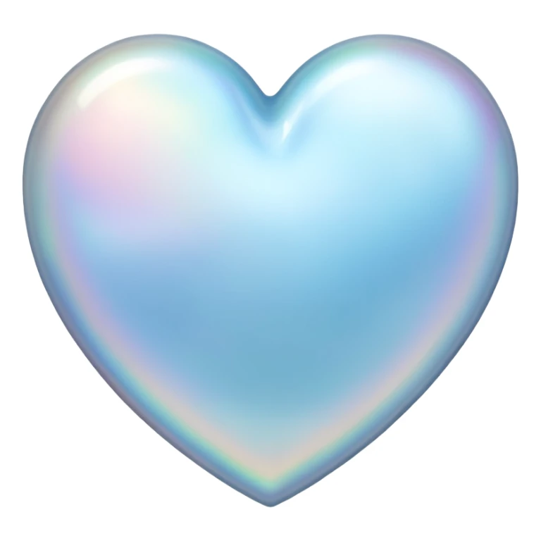 Pale blue mother-of-pearl heart sticker