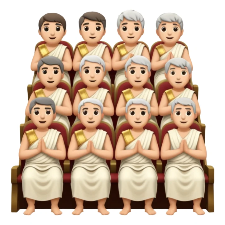 theater chorus seats filled with stone revelers sticker