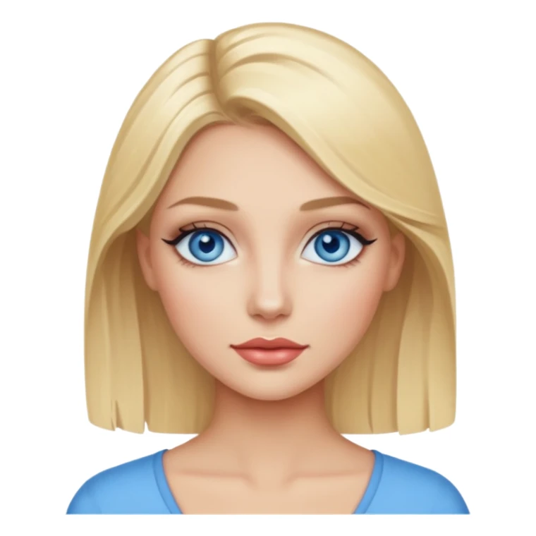 Blonde with blue eyes and makeup sticker