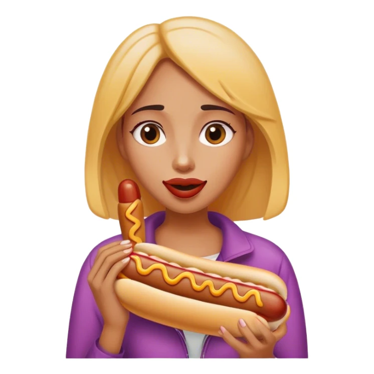 women eating hotdog no bun sticker