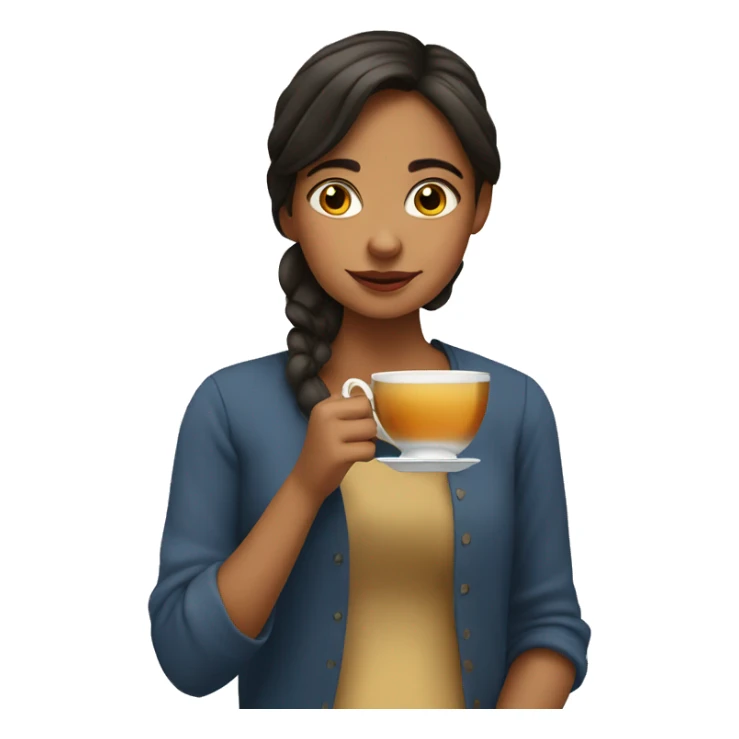 Spanish Girl sipping tea sticker