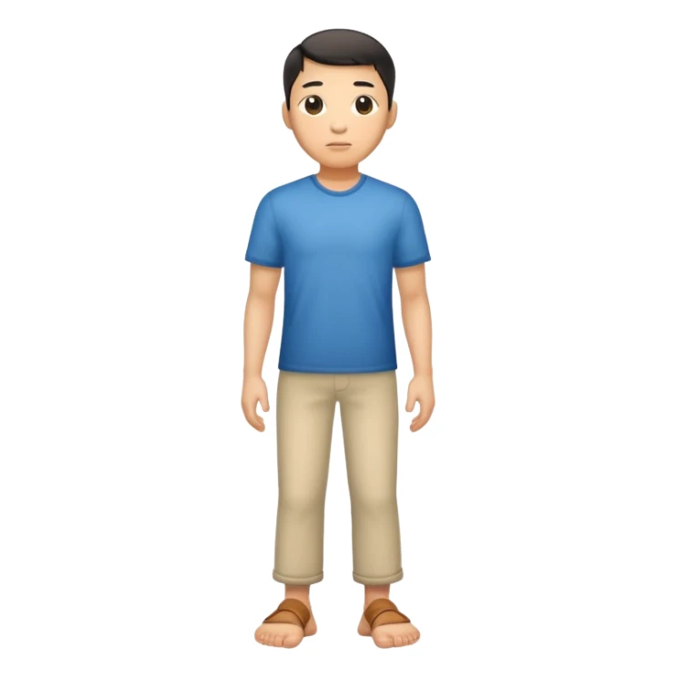 china men photorealistic standing on feet sticker