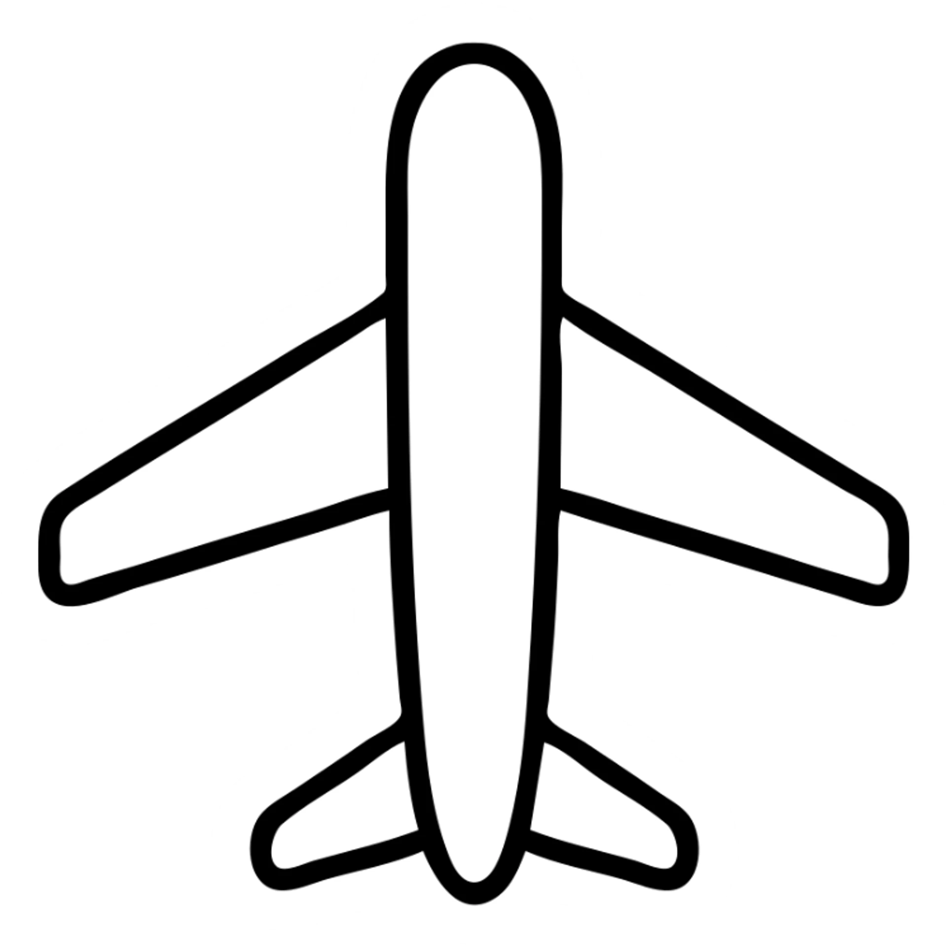 outlined airplane icon sticker