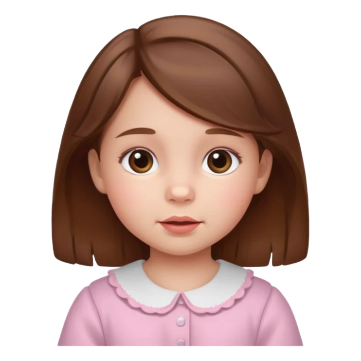 create a baby girl emoji from the 60. with brown hair sticker