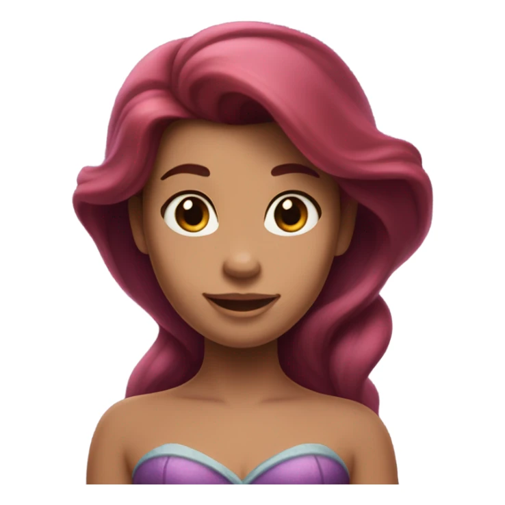 Ariel-the little mermaid-purple top-brown hair sticker