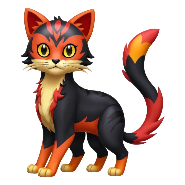 Liepard-Litten-Sprigatito-Pokémon-fusion-creature (full body) sticker