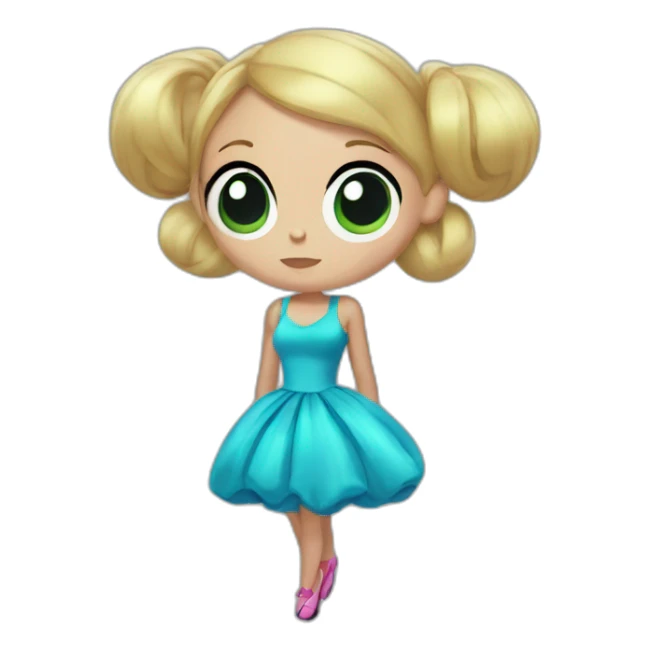 Powerpuff girls with dresses inflated  sticker