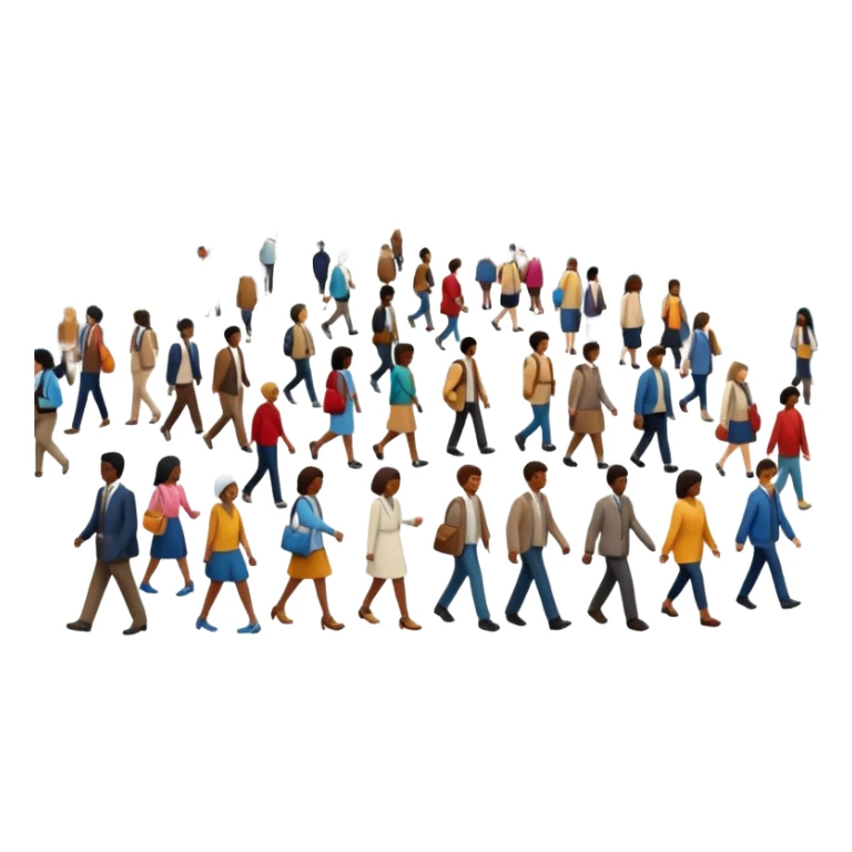 city street with many people random walking sticker