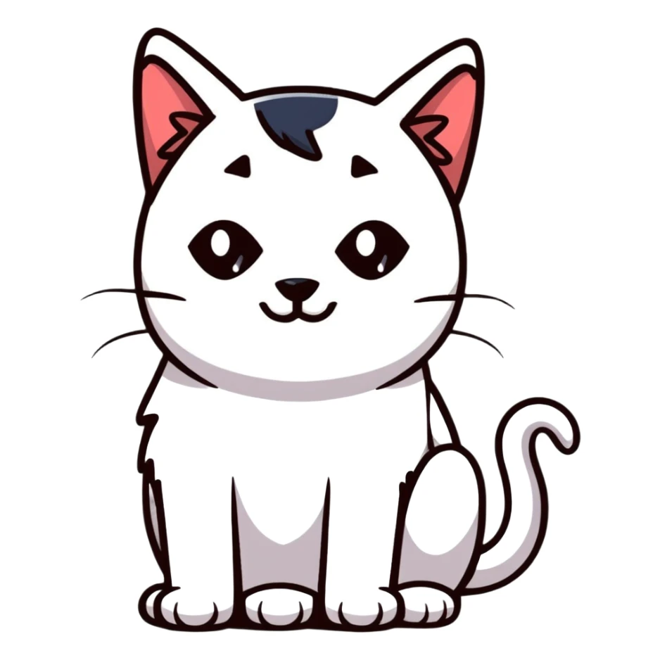 Cat and a dog put together as one sticker