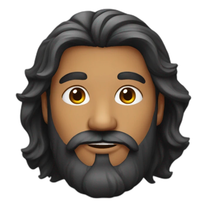 Indian man with long wavy hair and well groomed beard sticker
