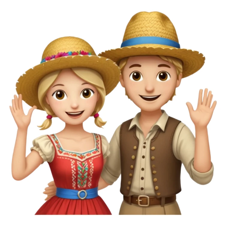 casal de branco  dançando quadrilha festa junina sticker