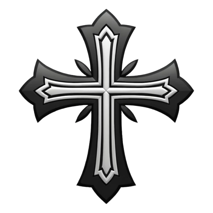 Tribal Cross emoji white and black  sticker
