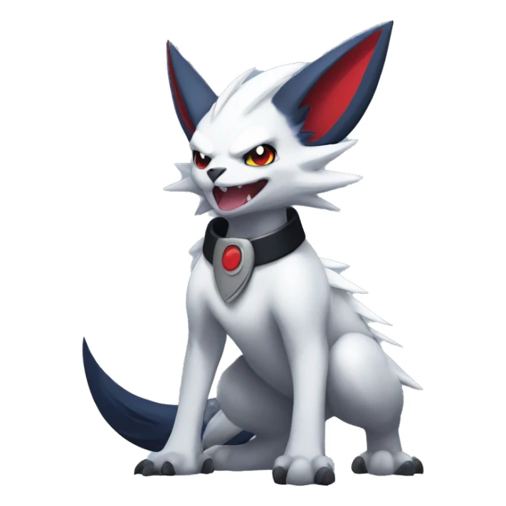 Cool Edgy Nargacuga-Absol-Zangoose-Sneasel-Quilava with a collar on, full body sticker