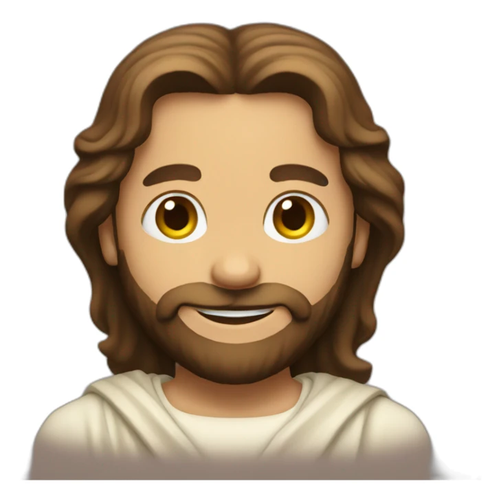 Jesus Smiling and showing a heart sticker