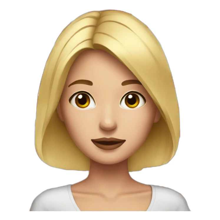 Blonde girl red flowers sticker