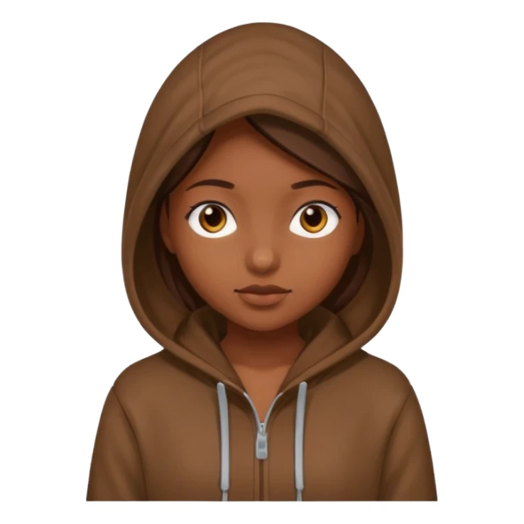 girl with brown hoodie sticker