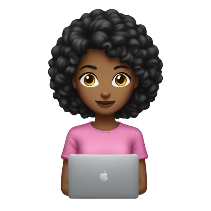 black-hair-girls-with-MacBook sticker