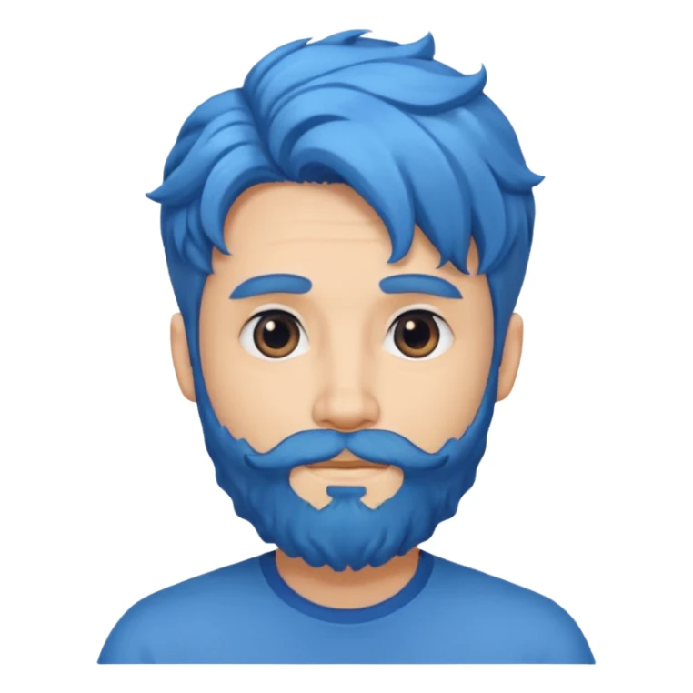 a man with blue a wavy hair, beard sticker