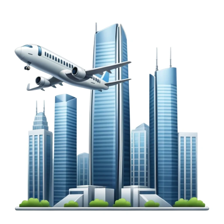 Plane flies to the twin skyscrapers  sticker