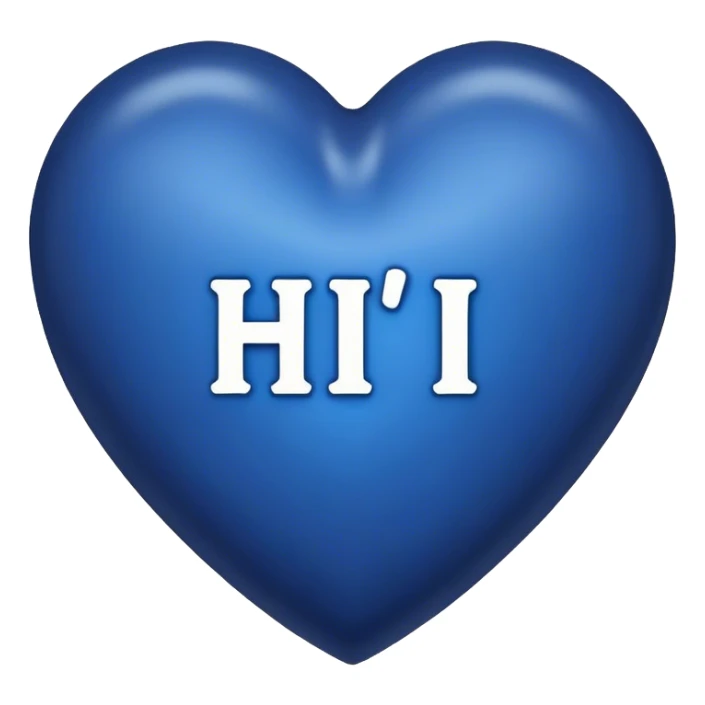 Dark blue heart with the words Hi handsome in the middle  sticker