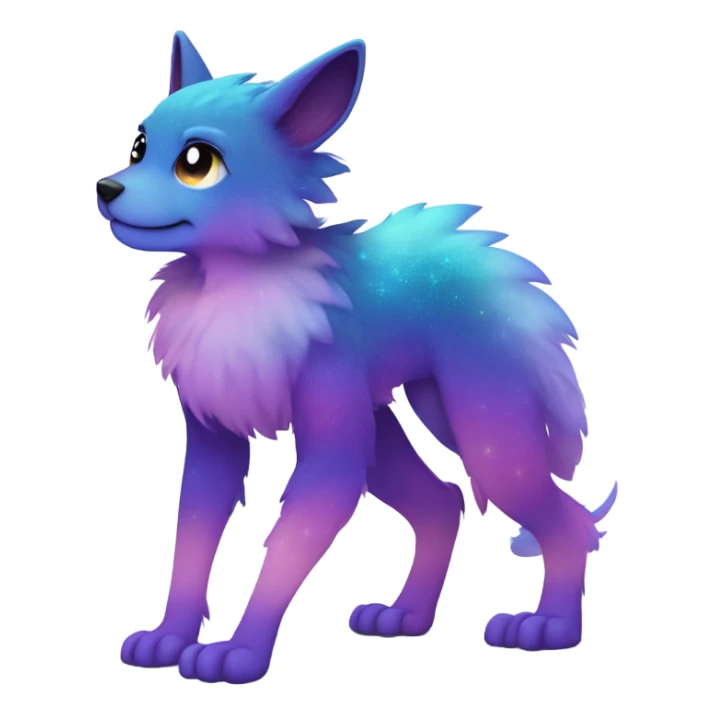 gradient-Sparkle-nebula-fursona anthropomorphic furry Fakémon full body sticker