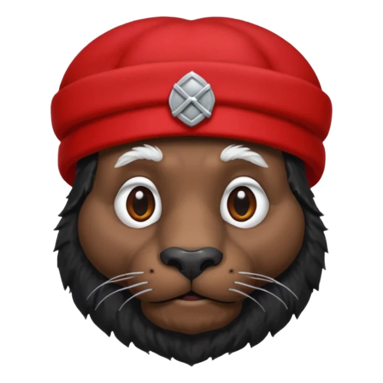 black suited old animal with red fes hat sticker