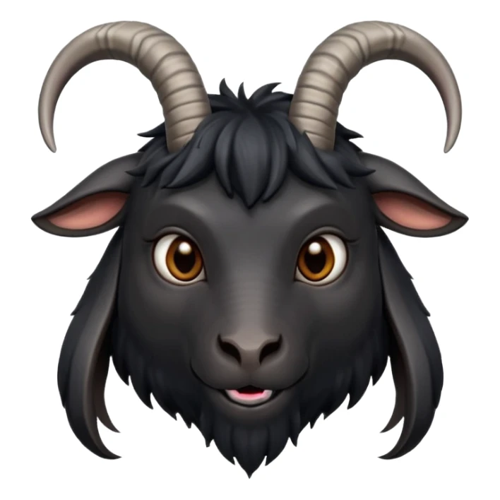 Black Philip, the black goat from the movie 'The Witch', mysterious expression, prominent horns sticker