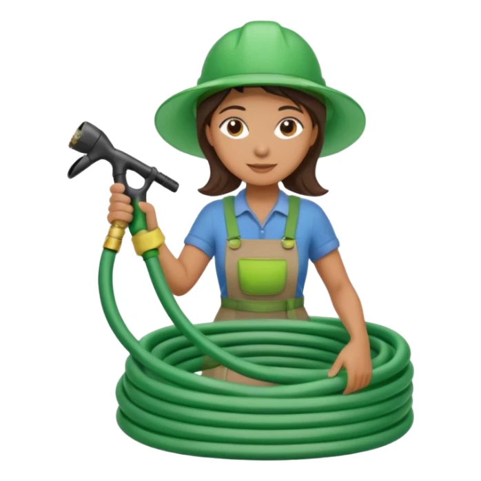 female gardener hose sticker