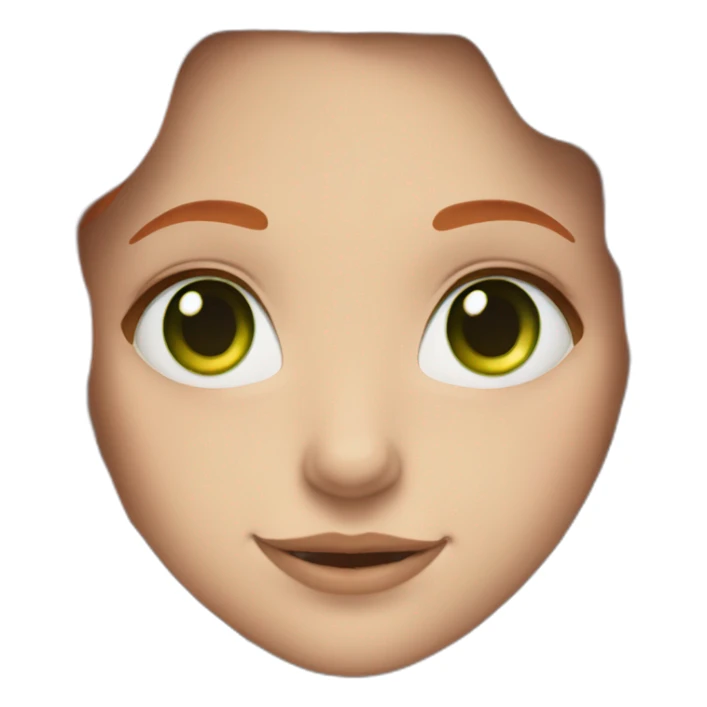 girl with long red hair and green eyes in braces sticker