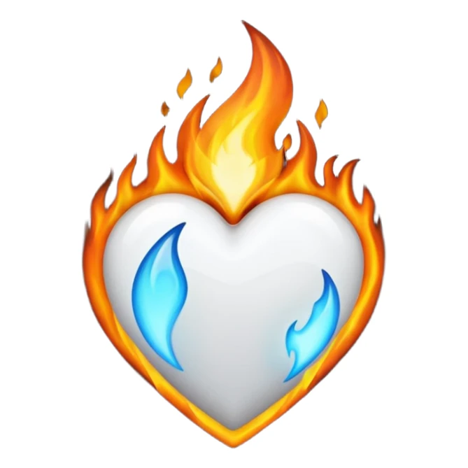❤️‍🔥 .. make the red heart white and flame to black. The structure should be as it is sticker