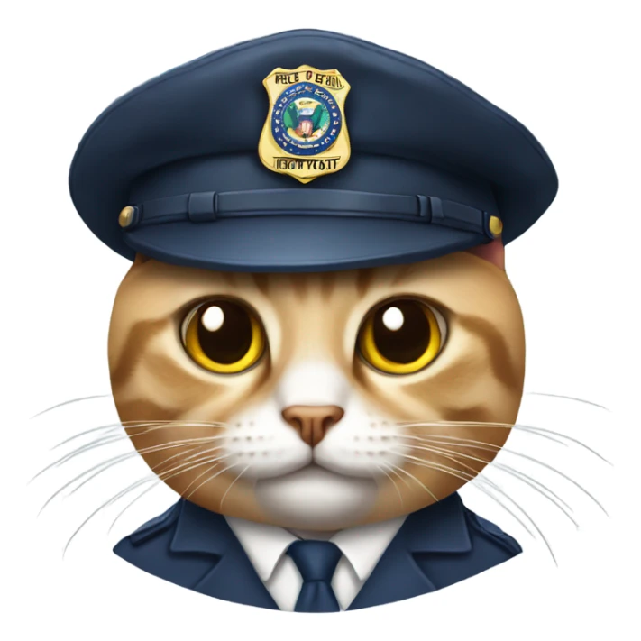 Cat wearing fbi hat sticker