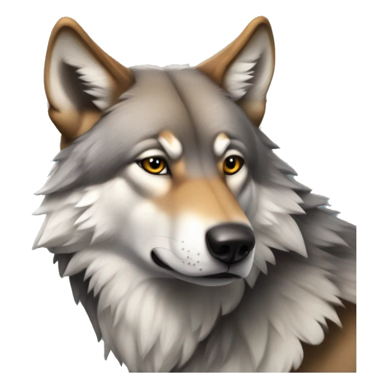 alpha male wolf looking off in the distance sticker