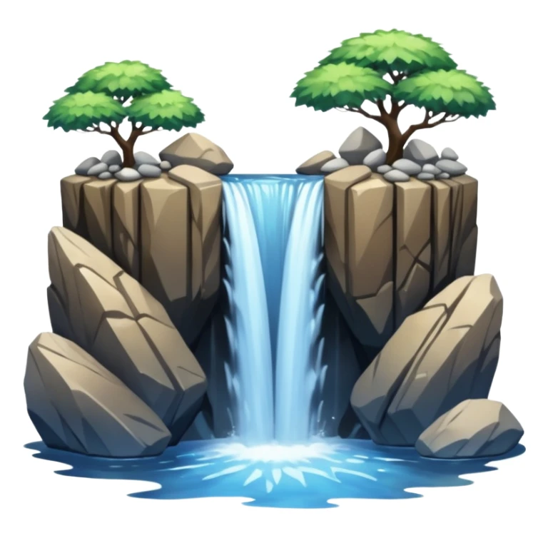A gorgeous aesthetic waterfall with only rocks and water sticker