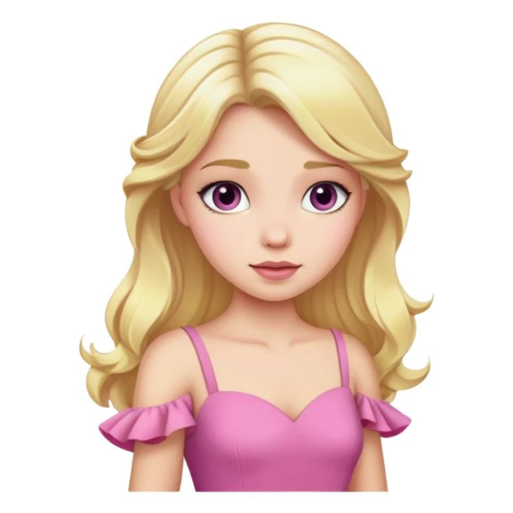 Aurora princess in pink dress with blonde hair sticker