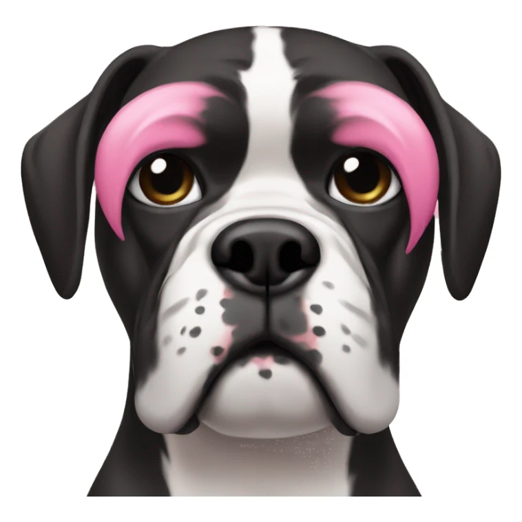 a black boxer with white and pink features in full drag sticker