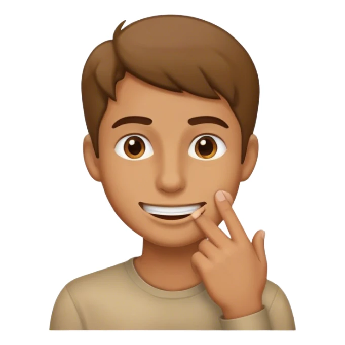 Smirking look with hand on mouth sticker